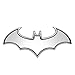 SKS Distribution® - logo adesivo a forma di pipistrello di Batman, in 3D, in acciaio inox cromato, di alta qualità, ideale come decorazione per auto