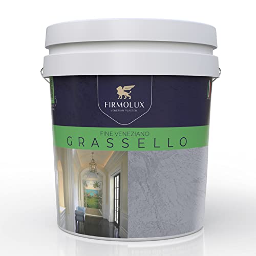 FirmoLux Grassello Authentic Venetian Plaster | Polished Plaster | Made in Italy from Lime & Marble | Dark|Black Colors (22) | Color: BM2119-40 Silver Streak