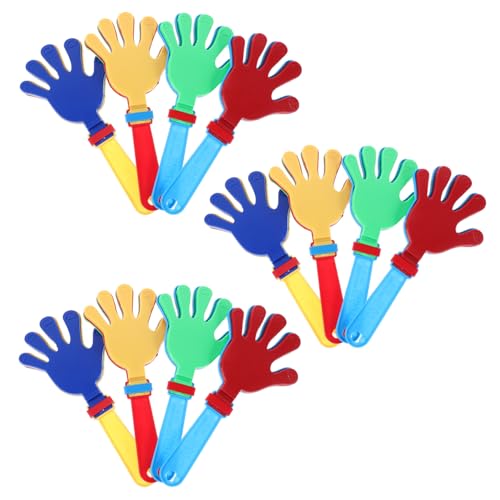 Warmhm 12 Stück Teiliges Bunte Kunststoff handklatscher Noisemaker Leicht und Sicher zum Halten für Partyspaß und Gehirnentwicklung Geeignet Zufällige Farbe Zufällige Farbe