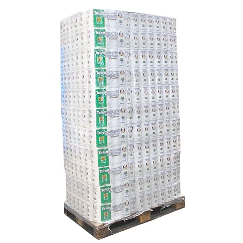64 Rollen Premium-Toilettenpapier | günstige Großpackung | 3-lagig | je 250 Blatt | weich und saugfähig | 100% Recyclingpapier | Lieferumfang: 8 x 8 = 64 Rollen im Beutel