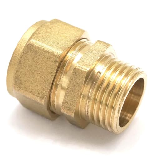 Conector recto PEX-AL-PEX latón de compresión con rosca macho BSP de 1/2" x 14x18 mm 4