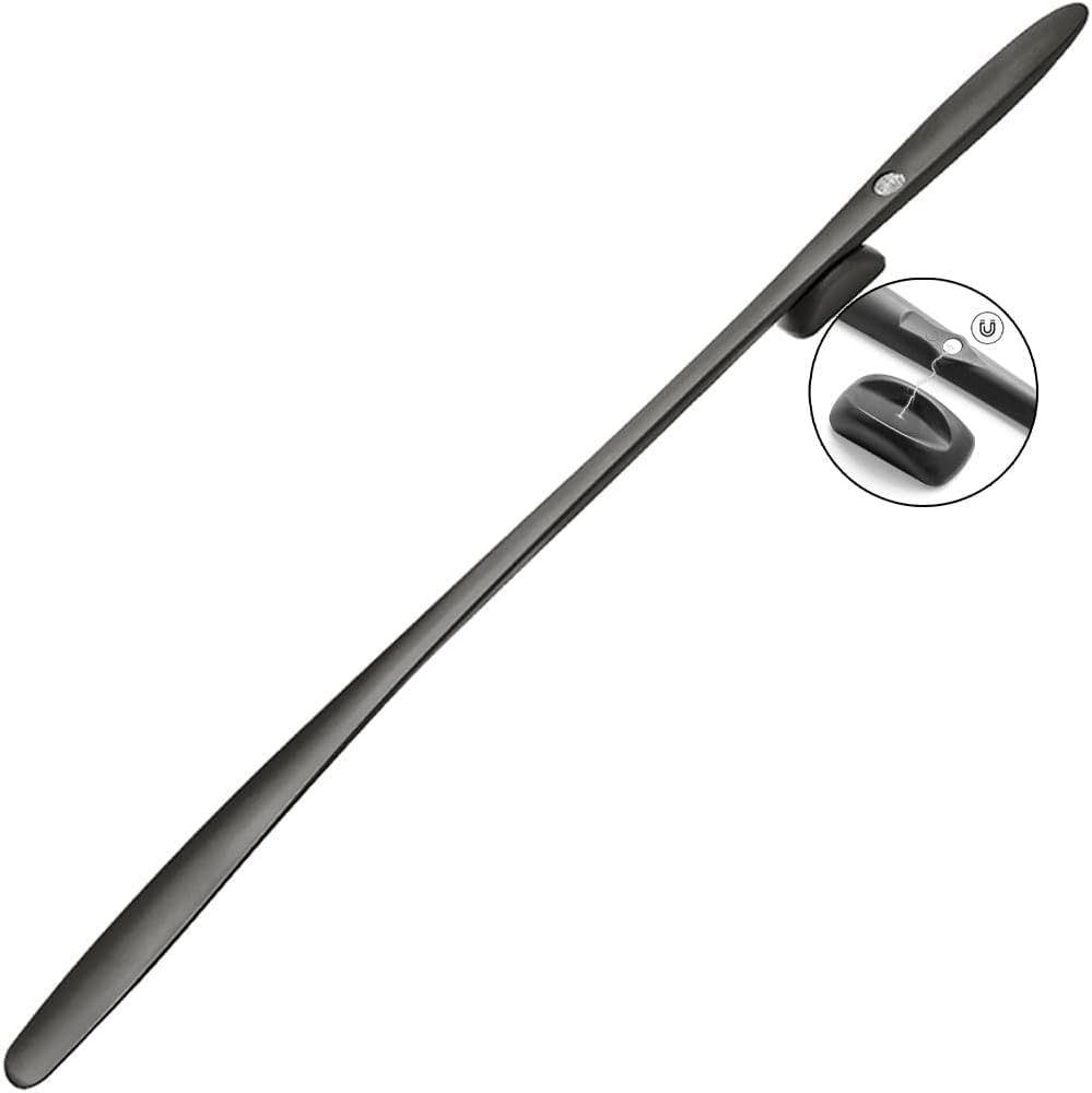 Łapka do butów, Łyżka do butów dla mężczyzn z długą rączką seniorów, magnetyczny podnośnik, wygodny pomocnik kobiet w ciąży, ergonomia | Brown Color
