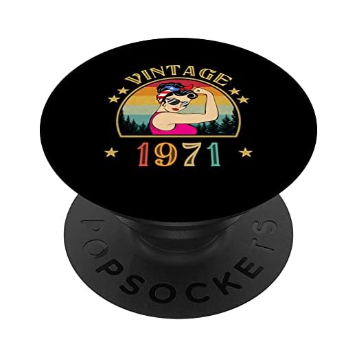 Regalo de cumpleaños 52 años para mujeres retro vintage 1971 PopSockets PopGrip Intercambiable