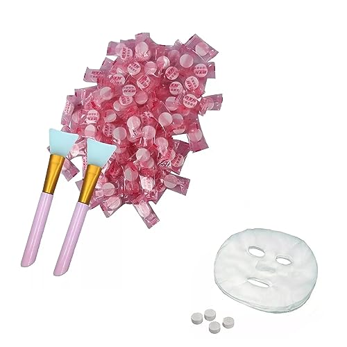 60un Máscara Descartável Desidratada e Pincel Limpeza Facial