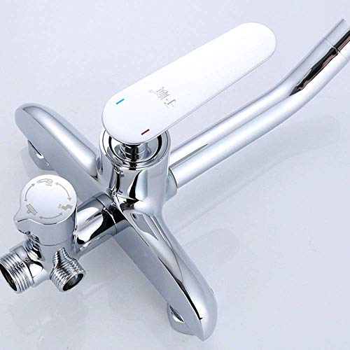 Robinet de douche LUNEZY avec mitigeur de bain et pommeau ABS mural - 6