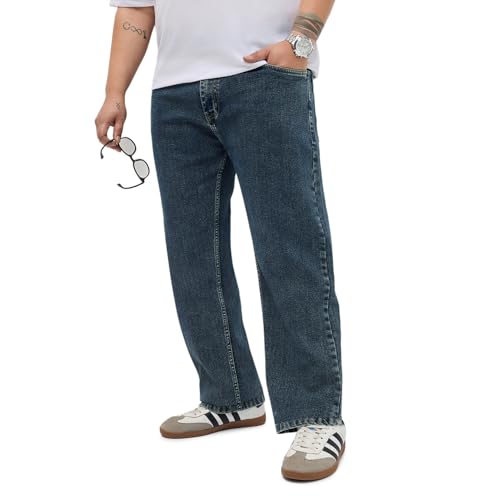 Image of Urbano Plus Men's Regular Fit Heavy Washed Denim Jeans Stretchable