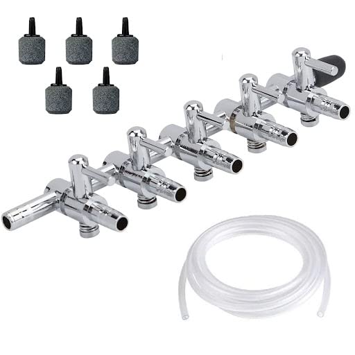 TALINOZ Air Control Valve for Aquarium 5 Way Air Flow Distributor Splitter with 5 Air Stones and 5 Meter Airline Tube Accessories for Fish Tank Hose Aquarium Connectors (B09Y1CFC72) Amazon Price History, Amazon Price Tracker