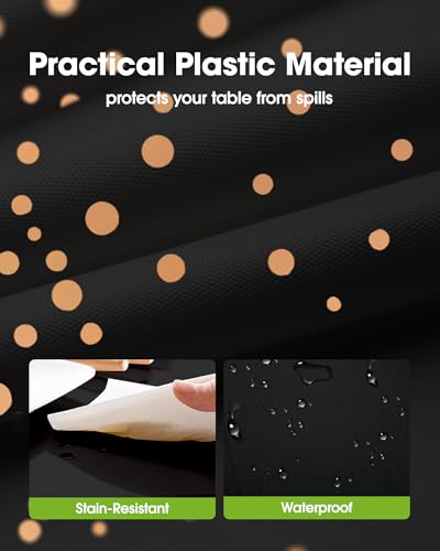 Image of Pureegg Plastic Table Cloth Disposable 10 Pack, 54 x 107 Inch Table Cloths, Graduation Decorations of 2026, Graduation Tablecloths, Rectangle, Plastic Cover, Leakproof & Sturdy, Black and Rose Gold