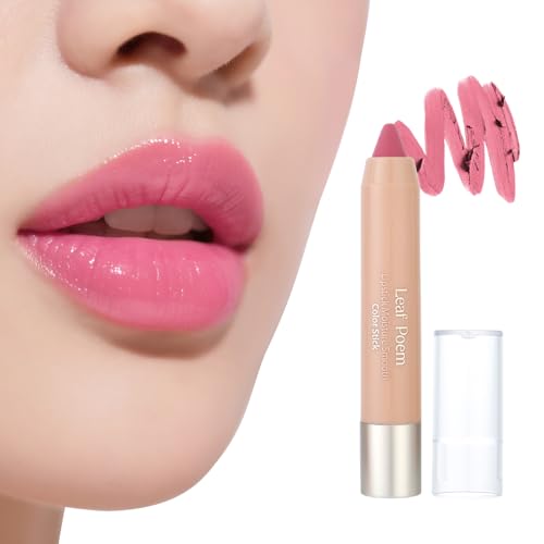 Peach Lipstick - Moisturizing Lipstick Tinted Lip Balm for Dry Lips, Hydrating Creamy Lip Crayon & Blush - Lip Colour and Cheeks Makeup | 3g