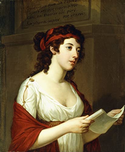 Poster Elisabeth Louise Vigée Lebrun portrait dame en sapho toile décoration salon 60x90 cm