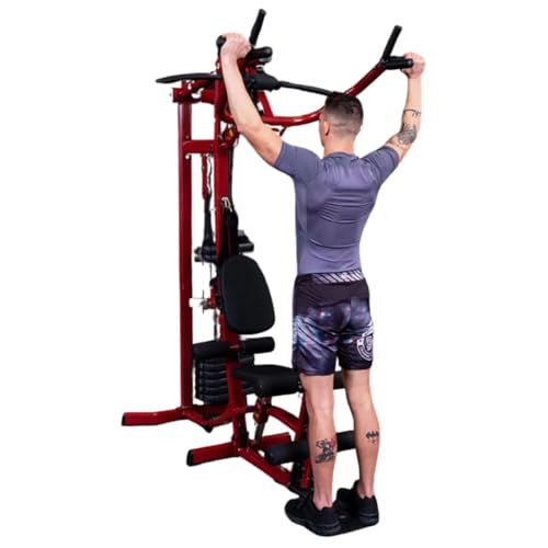 Best Fitness by Body-Solid (BFMG30) Multi-Station Single Weight Stack Home Gym Machine, Arm & Leg Strength Training Functional Exercise, Red