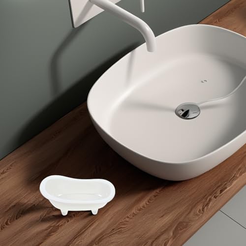 Porte-savonnette céramique auto-drainant mini bac rangement - 5