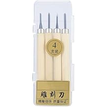 Wood Carving Tools Set 4 Pieces Wood Carving Knife Kit Includes Chisel Gouge Whittling Knives for Beginners Adults Woodworking DIY Craft Supplies