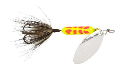 Yakima Bait Wordens 208-CLCD Rooster Tail in-Line Spinner, 2 1/4", 1/8 oz, Clown Coachdog