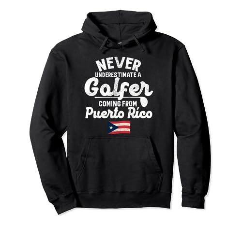 Puerto Rico Golf Courses Flag Golfer Men Pullover Hoodie