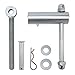 Camotokiit Tailgate Latch Assembly TGL34SBR,TGL3410HDW Steel Latch for Tailgate Closure, Truck Accessories,Silver