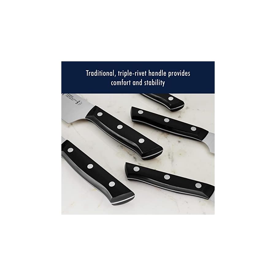 Henckels-Dynamic-12-pc-Knife-Block-Set HENCKELS Dynamic Razor-Sharp 12-Piece Knife Set, Chef Knife, Bread Knife, Steak Knife, German Engineered Informed by 100+ Years of Mastery