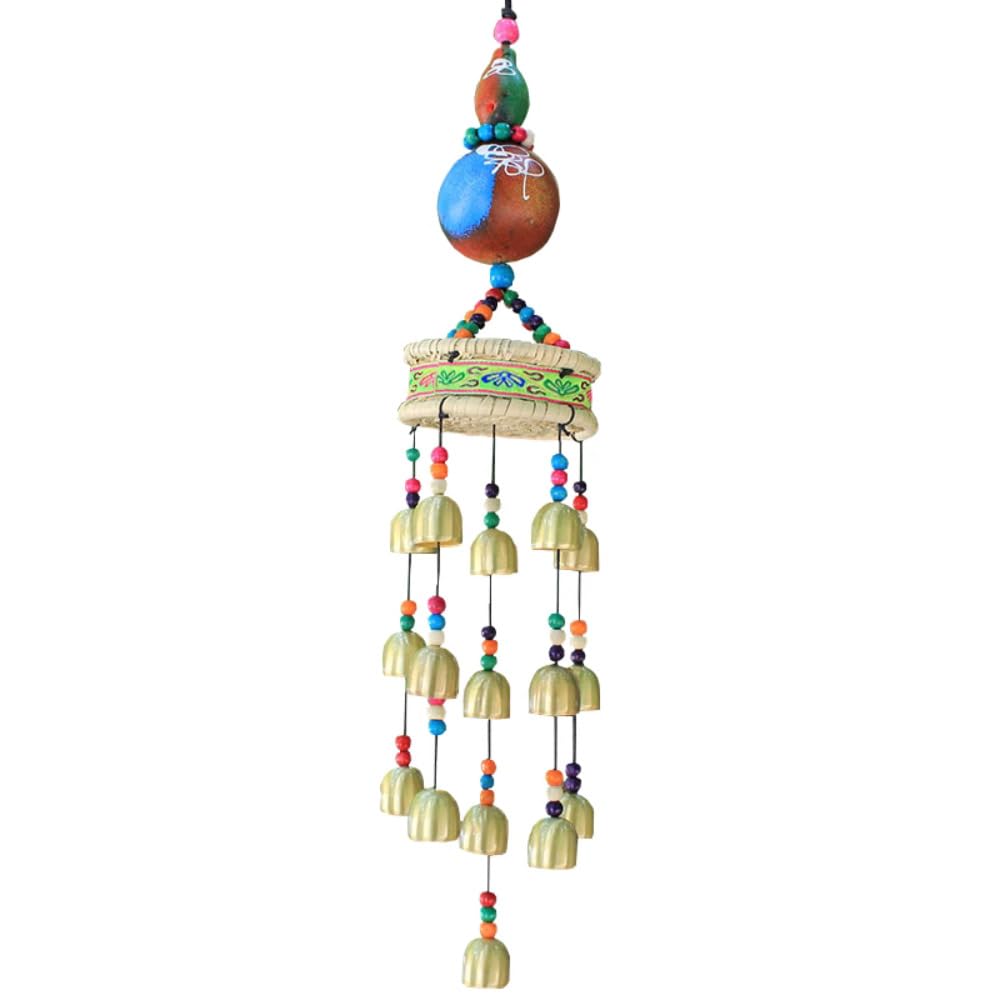 YUEKOPOU Wind Chimes Gourds Bell Pendants Handmade Door Decorations 57x10cm