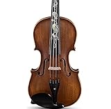 【Seguridad y protección del medio ambiente】: violín de madera maciza, con panel de madera de abeto, paneles laterales y traseros de arce, accesorios de ébano, secado al aire natural durante muchos años, seguro y respetuoso con el medio ambiente, duro y ligero, flexible y fácil de vibrar, buena transmisión de sonido rendimiento; soporte para la barbilla Diseño para reducir la presión del cuello y mejorar la pronunciación