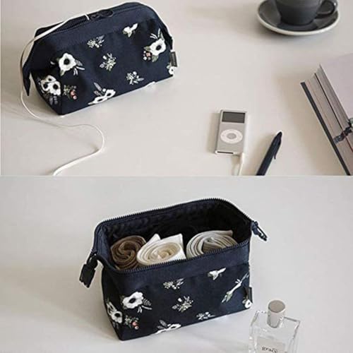 Image of Nylon Cosmetic Toiletry Pouch Waterproof Makeup Vanity Shaving Household Grooming Travel Storage Organizer Bags Pouch Kit Pack for Unisex Travel Compact Utility Design Go Black