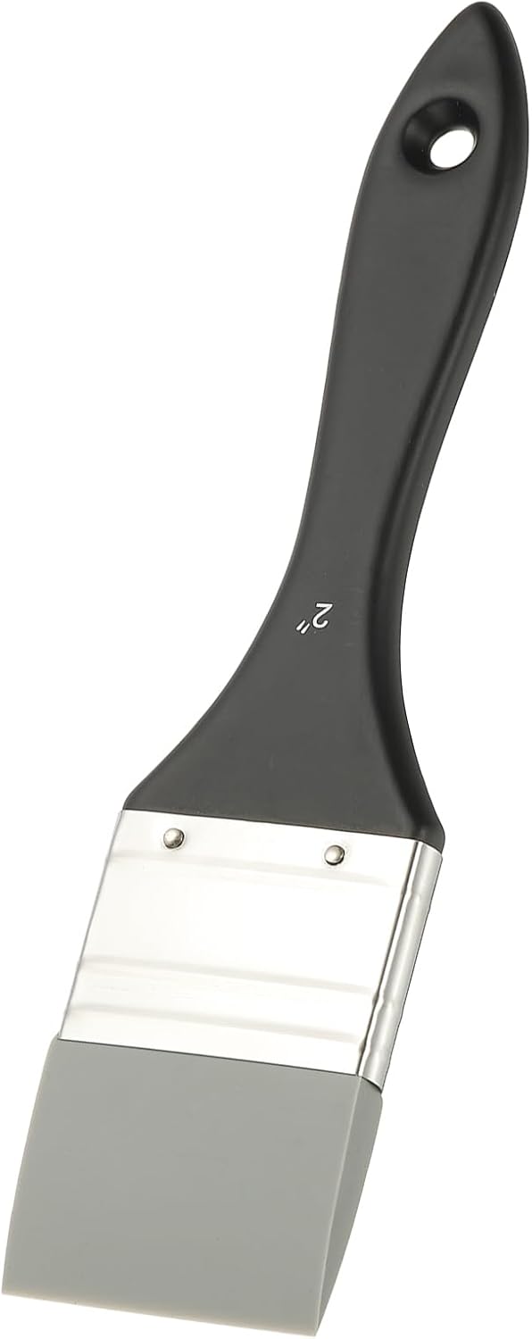 YOKIVE 1 Pcs Silicone Painting Brush, Painting Color Shaper Tool Flat Flexible Acrylic Water Based Painting Tool Great for Move and Remove Acrylic Paints, (Black Grey, 2-Inch)