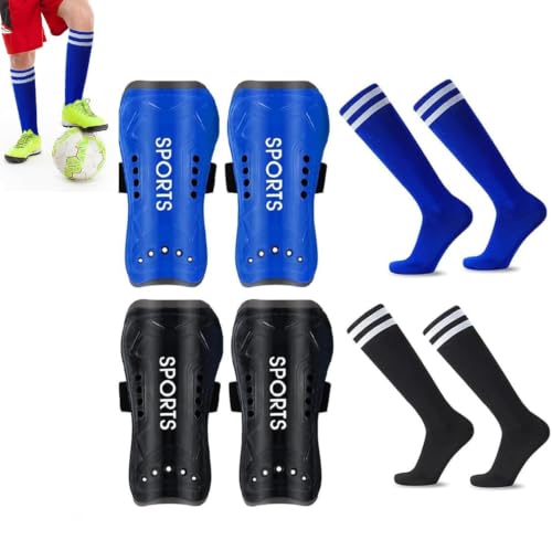 Espinilleras de fútbol para niños de 3 a 12 años con calcetines infantiles transpirables