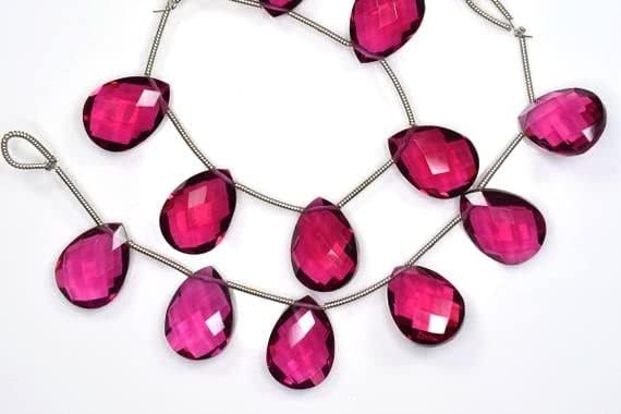 Rubellite Pink Quartz microfaceted beads pour réussir vos symétries de boucles d'oreilles - 4