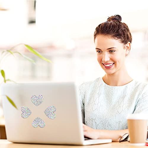 Lucleag 500Pcs Holographic Heart Stickers For Kids, Silver Glitter Foil Stickers Reflective Heart Stickers For Teacher, Kids Reward Behavior Chart Labels School Classroom Prizes Stickers, 1 Inch #TOP2