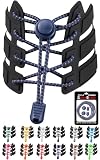 [KutsuGoods] クツグッズ (脱ぎ履き簡単) 結ばない 靴紐 伸びる ゴム シューレース スニーカー 留め具 ほどけない 靴ひも ドローコード 丸紐 (リフレクター, ネイビー)