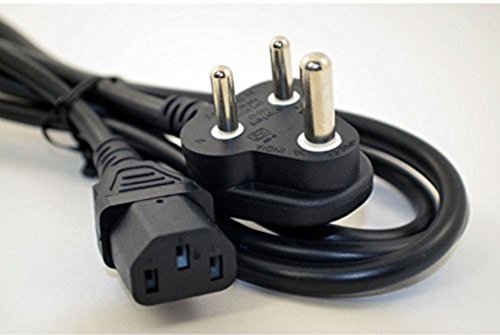 Image of PremiumAV 1-Meter Power Cable Cord - Black, Compatible with Desktop PCs, Monitors, Printers, UPS Units, and Electronic Devices for Reliable Power Supply