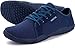 WHITIN Herren Damen Canvas Barfussschuhe Sneaker Barfußschuhe Traillaufschuh Barfuss Schuhe Barfuß Barfußschuh Minimalistische Laufschuhe Männer Hallenschuhe rutschfeste Sommer Blau gr 42 EU