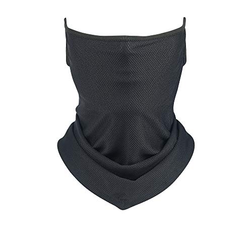Omeneex Bandana Face Mask Breathable Rich Fabric Full Face Mask UV Dust Protection Earloop Face Mask for All Year Round Black