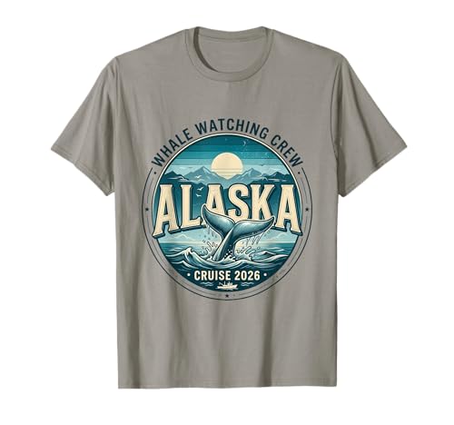 Retro Whale Watching Crew Alaska Cruise 2026 Vintage Travel T-Shirt