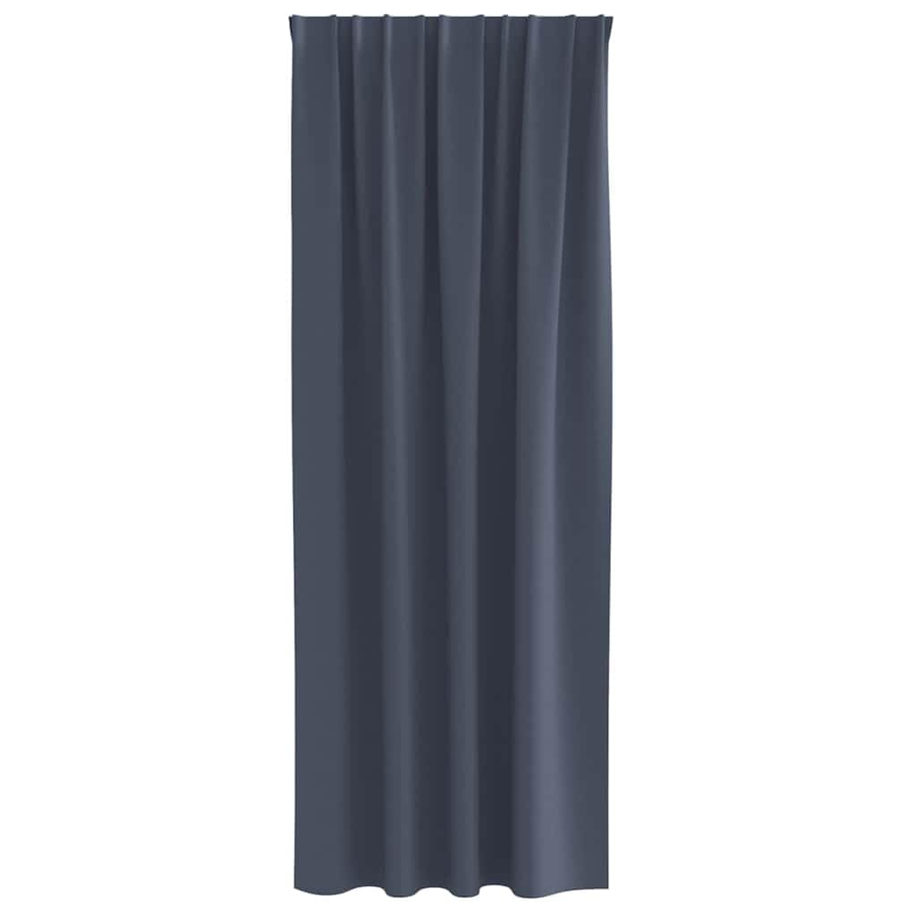 Verdunkelungs-Vorhänge mit Ringen, 2 Stück Anthrazit 225 x 140 cm, Polyester Gardine mit Ösen und Schlaufen, Blickdicht, Lichtdurchlässig, Thermo- und Sichtschutz für Wohnzimmer Schlafzimmer
