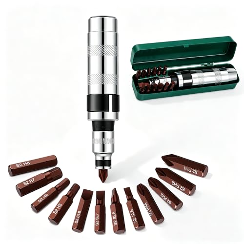 AutoViteX 1/2 Hand Manual Impact Driver Set Reversible Impact Screwdriver with S2 Steel Bits CR-V & Drop Forged Steel for Removing Rusted Fasteners or Frozen Bolts Auto Motorcycle Home Repair