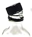200 ml (6.6 oz) Glass Flask Liquor Bottle with Black Caps (12 Pack)