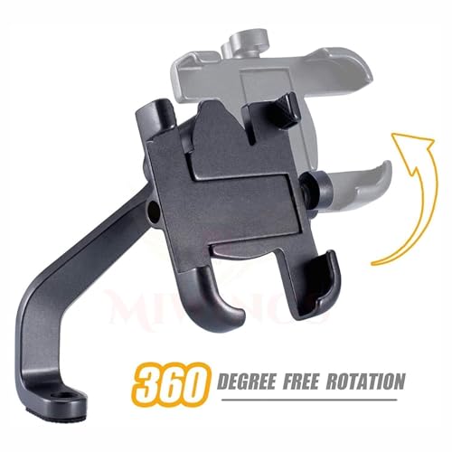Image of Universal Bicycle Phone Mount Holder, Adjustable Handlebar Clamp, Black (C2 USB)