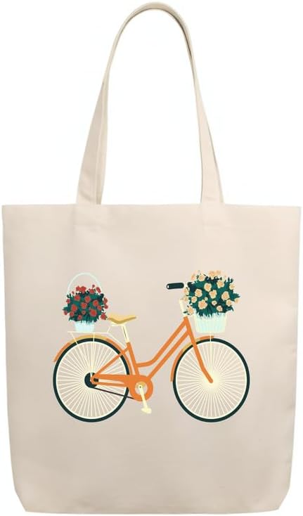 Canvas Printed Black/White Vertical Tote Bag Main Zipper & Open Inner Pocket 300 GSM Cloth Size 16 Height 14 Width 4 Base Inches Multi-Purpose Bag Eco Friendly