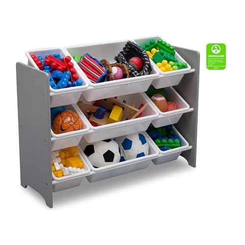 Image of Delta Children MySize 9 Bin Plastic Toy Organizer - Greenguard Gold Certified, Grey | Sturdy