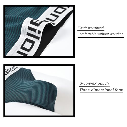 Men‘s Pouch Bulge Briefs Striped Underwear Sexy No Roll Leg Wide Waistband Soft4