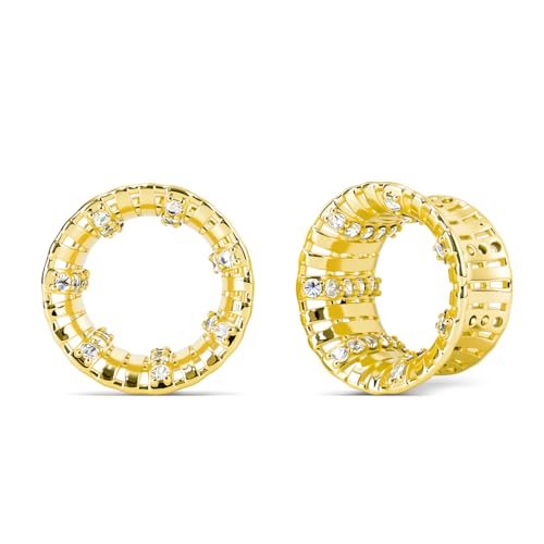 ERKUOO Crystal Women Ear Tunnels Sparkly Double Flare Gauges Rhinestone Plugs Bling Gauge Stretchers Ears Expander Stretching Jewelry Elegant Dressy Style 0G To 1 Inch by ERKUOO - Used condition - US$14.41