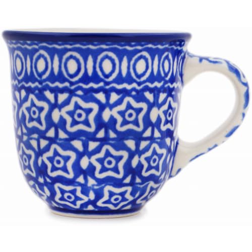 Authentic Polish Pottery Espresso Cup in Night Sky Design Handmade in Boles?awiec Poland by Ceramika Artystyczna + Certificate of Authenticity