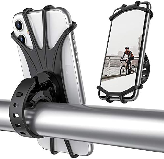 ORIbox Bike Phone Mount, Motorcycle Handlebar Mount, 360° Rotation Silicone Bicycle Phone Holder, Compatible with iPhone 13/12/11 Pro Max XS Max XR X 8 7 6S Plus SE 2022 12 mini,Samsung Galaxy