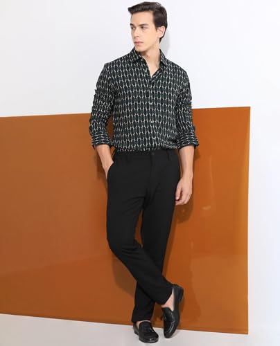 Image of Rare Rabbit Regular fit Geometric Print Shirt