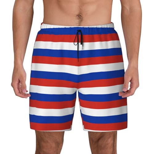 Pantalones cortos de natación para hombre con bandera rusa ligeros y transpirables de playa