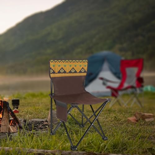 Chaise pliante d'extérieur robuste pour camping et randonnée bicolore