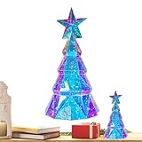 Nuhyvjl デスク用クリスマスツリー、クリスマスツリーフロアランプ - クリスマス ツリー ナイト ライト小さなクリスマスランプ クリスマスツリーランプ | クリスマスナイトライト、モール、家、オフィス用のクリスマスツリーの置物