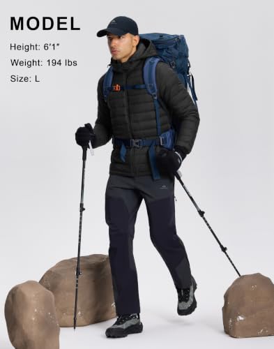 Image of Pioneer Camp Mens Lightweight Packable Puffer Jacket Hooded Insulated Thermal Puffy Winter Jackets for Running Travel