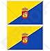 GRAN CANARIA Flagge KANARISCHE INSELN Spanien, Kanarische Inseln, Spanisch 100mm Auto & Motorrad Aufkleber, x2 Vinyl Stickers