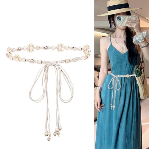 Fashion Braided Waist Belt with Ethnic Wooden Beads and Vintage Tassels for Women and Girls3